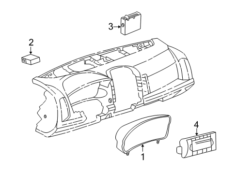 2007 Cadillac CTS Cluster & Switches Heater & Air Conditioner Control Assembly Diagram for 15861855