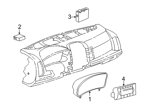 2006 Cadillac CTS Cluster & Switches Dash Control Unit Diagram for 21998813