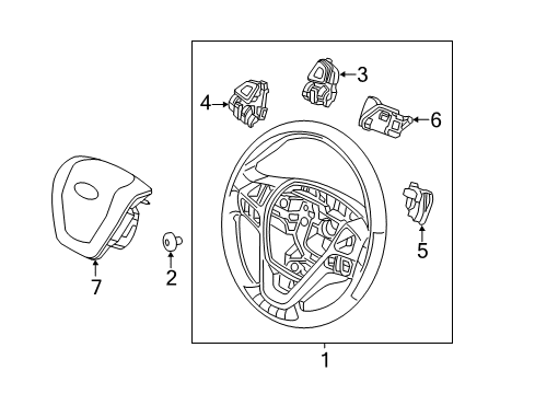 2018 Ford Flex Cruise Control System Steering Wheel Diagram for FA8Z-3600-AA