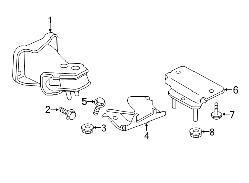 2018 Nissan Armada Engine & Trans Mounting Engine Mounting Support, Front Diagram for 11252-5ZM0A