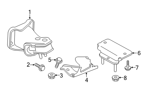 2018 Nissan Armada Engine & Trans Mounting Support-Engine Mounting, Front Diagram for 11252-5ZM0A