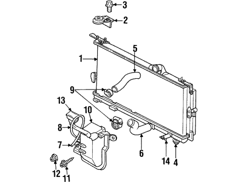 1997 Dodge Neon Radiator & Components Engine Cooling Radiator Diagram for 4740097