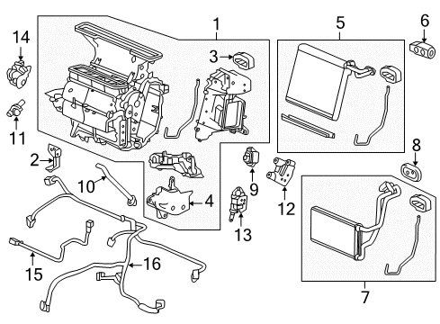 2014 Honda Accord Heater Core & Control Valve Valve Assembly, Electric Water Diagram for 79715-T3V-A01