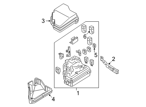 2010 Honda Civic Electrical Components Box Assembly, Relay Diagram for 38250-SVA-A03