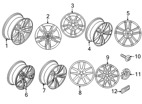 2022 BMW M440i xDrive Wheels DISC WHEEL LIGHT ALLOY JET B Diagram for 36118746631