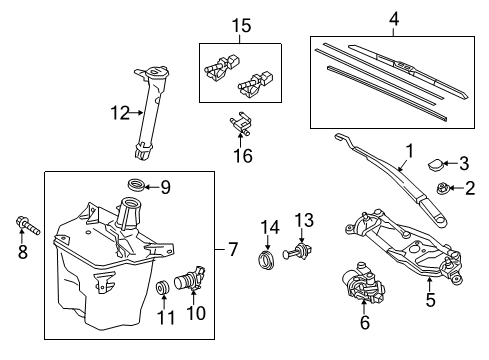 2016 Toyota Corolla Wiper & Washer Components Washer Reservoir Diagram for 85315-02520