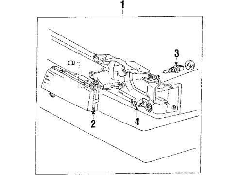 1986 Toyota Camry Headlamps Passenger Side Headlight Assembly Diagram for 81110-32121