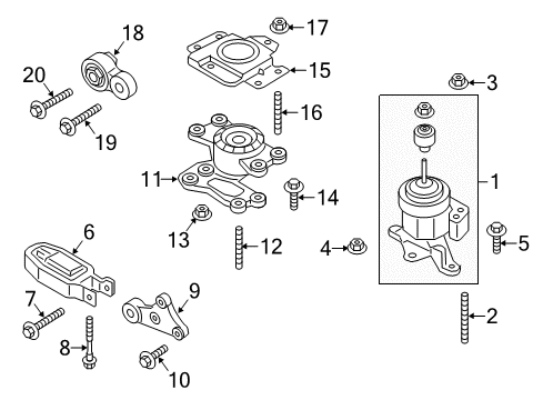 2014 Lincoln MKZ Engine & Trans Mounting Bracket Diagram for DP5Z-6E042-A