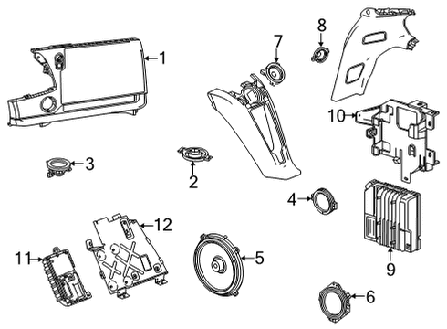 2021 Chevrolet Corvette Sound System Instrument Panel Speaker Diagram for 84555726