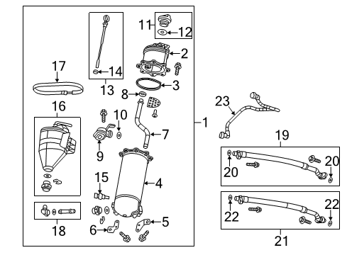 2014 Chevrolet Corvette Powertrain Control Upper Oxygen Sensor Diagram for 12655677