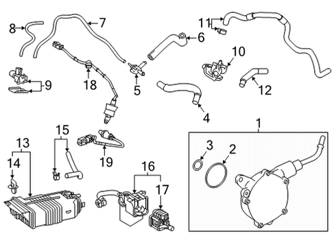 2021 Toyota Highlander Hydraulic System Vacuum Pump O-Ring Diagram for 29345-0P010