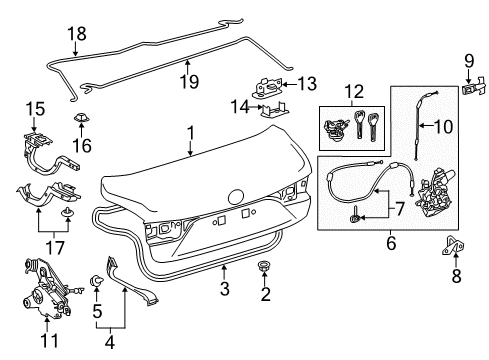 2021 Lexus LS500 Trunk Switch, Door Control Diagram for 84931-50021