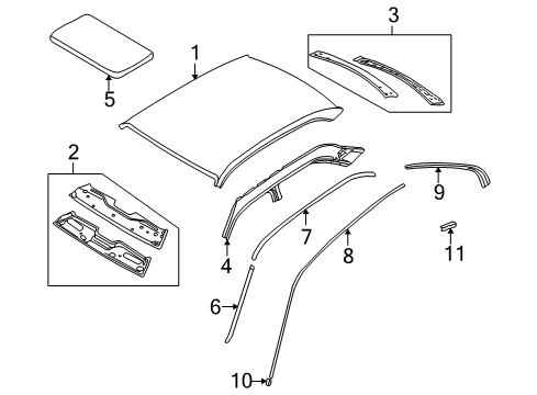 2001 BMW 750iL Roof & Trim Connection Piece Left Diagram for 51138125471