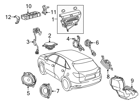 2010 Lexus RX450h A/C & Heater Control Units Receiver Assy, Radio Diagram for 86120-48G00