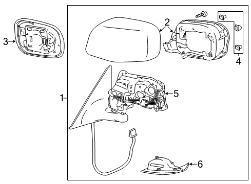 2007 Lexus GS450h Outside Mirrors Cover, Outer Mirror Diagram for 87915-50030-A4