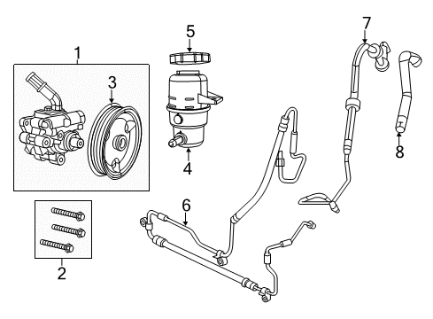 2011 Dodge Durango P/S Pump & Hoses, Steering Gear & Linkage Reservoir-Power Steering Fluid Diagram for 52124636AD