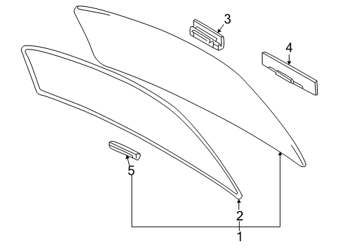 2004 Toyota Echo Back Glass, Exterior Trim Back Glass Diagram for 64801-52010