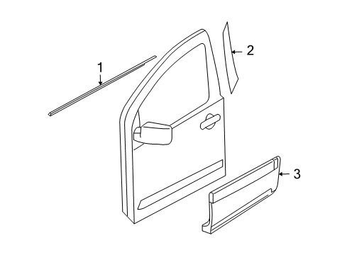 2009 Infiniti QX56 Exterior Trim - Front Door Moulding-Front Door, RH Diagram for 80870-7S680