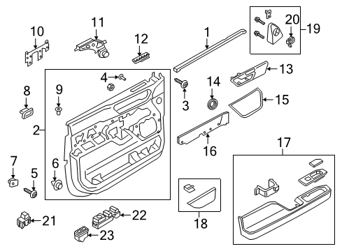 2021 Lincoln Navigator Interior Trim - Front Door Belt Weatherstrip Diagram for JL1Z-7821456-A