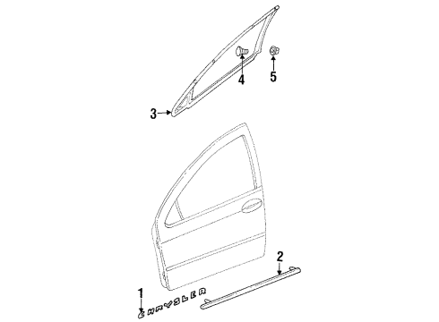 2001 Chrysler LHS Exterior Trim - Front Door Molding-Front Door Diagram for 4805525AD