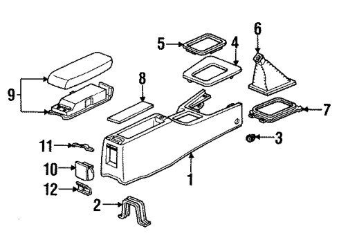 1992 Acura Vigor Center Console Boot, Change Lever (Black) Diagram for 83414-SL4-010ZA