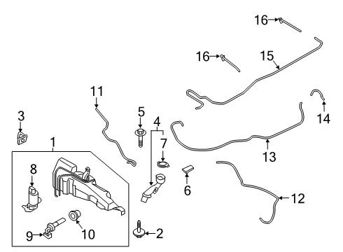 2020 Lincoln Corsair Wipers Washer Pump Diagram for JX7Z-17664-A