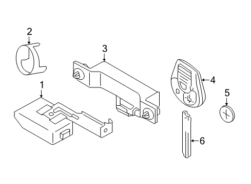 2015 Chevrolet City Express Keyless Entry Components Transmitter Diagram for 19316465