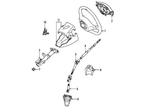 2005 Scion xA Steering Column & Wheel, Steering Gear & Linkage Intermed Shaft Diagram for 45220-52020