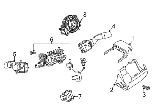 2021 Toyota Sienna Shroud, Switches & Levers Switch Housing Diagram for 84319-02020