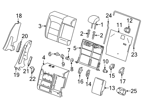 2016 Chevrolet Cruze Rear Seat Components Cup Holder Diagram for 23507848