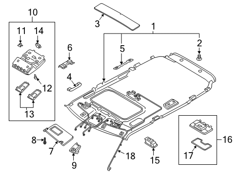 2021 Kia Soul Interior Trim - Roof Lamp Assembly-Room Diagram for 92850G5100HGC