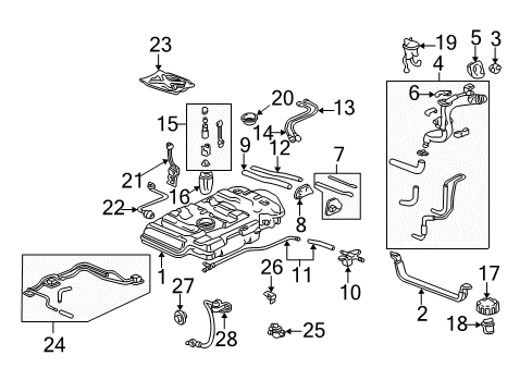 2000 Honda Odyssey Filters Damper Assy., Pulsation Diagram for 16680-PCX-003