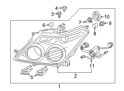 2018 Nissan Armada Headlamps Housing Assy-Headlamp, RH Diagram for 26025-5ZW0A