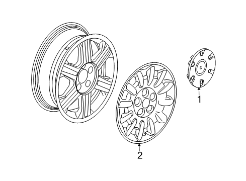 2006 Chrysler Pacifica Wheel Covers & Trim Wheel Center Cap Diagram for WX81PAKAE