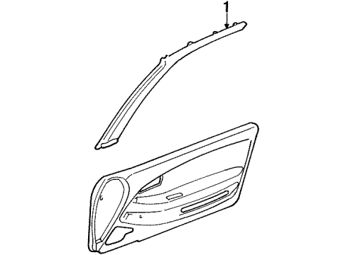 1993 Honda Civic Interior Trim - Pillars, Rocker & Floor Garnish, L. FR. Pillar *NH180L* (SHIMMER GRAY) Diagram for 84151-SR3-J00ZB