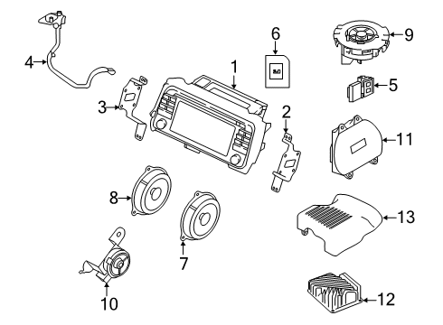 2019 Nissan Kicks Sound System Memory-Card, Map Diagram for 25920-9HS4A