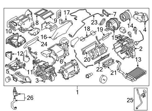 2014 Nissan Juke Air Conditioner Hose Flexible, High Diagram for 92490-1KC0A