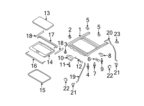 2012 Nissan Rogue Sunroof Motor Assy-Sunroof Diagram for 91295-JM01B