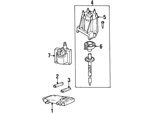 1991 GMC K3500 Ignition System Rotor Diagram for 10496798