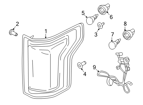 2015 Ford F-150 Bulbs Tail Lamp Bulb Socket Diagram for 2U5Z-13411-TA