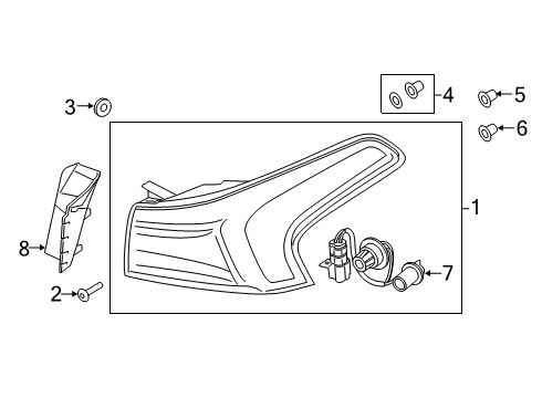 2019 Hyundai Santa Fe Tail Lamps Lamp Assembly-Rear Comb Outside, LH Diagram for 92401-S2100