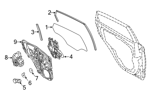 2014 Ford Fiesta Front Door Run Channel Diagram for AE8Z-5825767-F