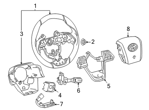 2020 Toyota Mirai Steering Wheel & Trim Cruise Switch Wire Diagram for 84633-42040