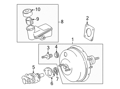 2004 Scion xA Hydraulic System Master Cylinder Diagram for 47207-52011