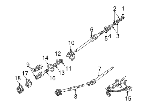 2004 Mercury Marauder Shaft & Internal Components Intermed Shaft Diagram for 3W1Z-3B676-AB