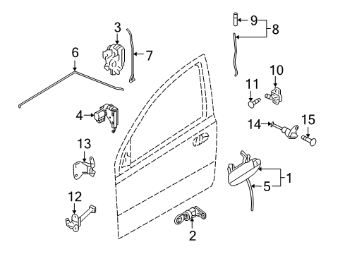 2010 Chevrolet Aveo5 Switches Handle, Outside Diagram for 96409549