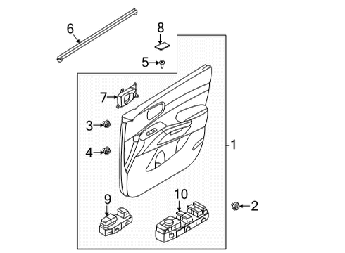 2021 Kia Sorento Front Door Handle Assembly-Door Ins Diagram for 82610R5010FMH