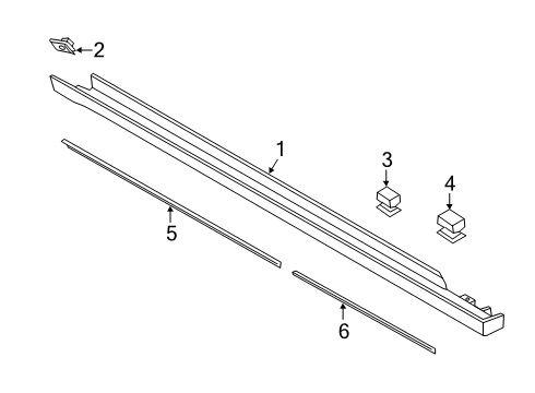 2019 Ford SSV Plug-In Hybrid Exterior Trim - Pillars, Rocker & Floor Rocker Molding Diagram for DS7Z-5410176-A