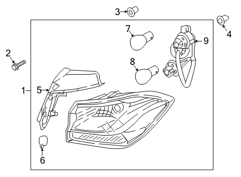 2019 Hyundai Elantra GT Bulbs Rear Combination Holder & Wiring, Exterior Diagram for 92480-G3010