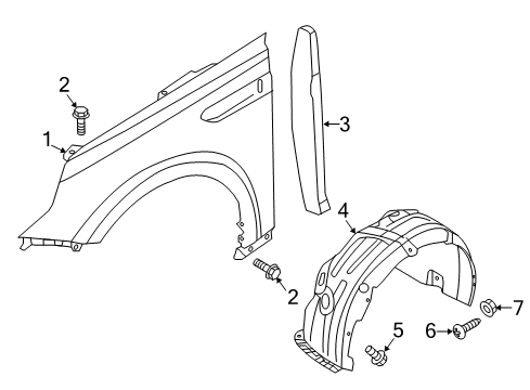 2019 Kia Optima Fender & Components Pad U Diagram for 86812D5500